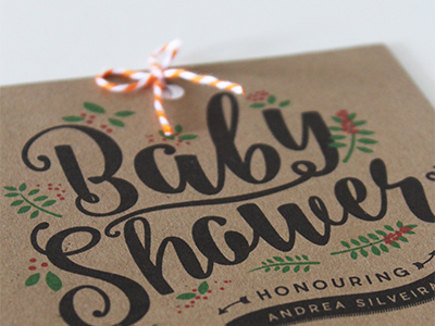 Baby Shower Invite babyshower typography handmade cards invite stationary