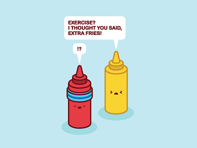 ketchup + mustard meme food foodie fries illustration ketchup meme mustard