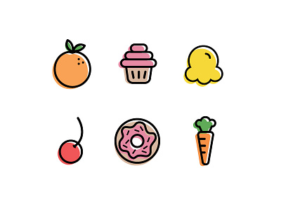 Simple snacks design flat icon illustration simplistic snacks yum