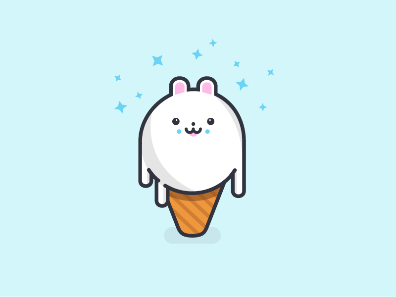 Bunilla af bunny cream cute ice illustration vanilla vector
