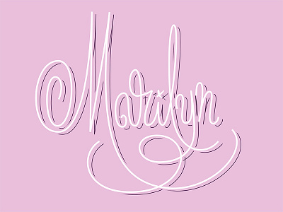 Marilyn 1950s expressive handlettering illustrator lettering marilyn paths retro romantic typography