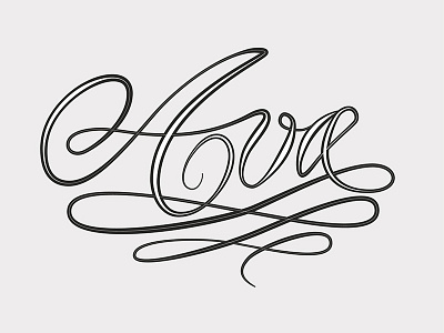 Ava calligraphy cursive lettering romantic script swash typography