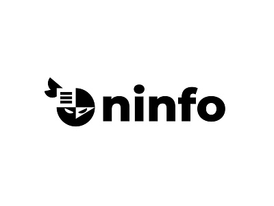 Ninfo design geometric information logo logodesign modern negative space ninja page