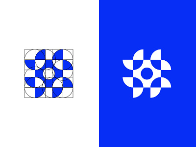 Hublu grid branding design geometric logo logodesign modern