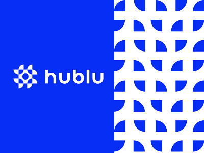 hublu brand identity agency blue creative design digital geometric logo logodesign modern