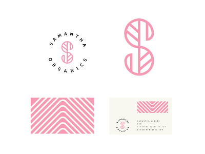 Samantha organics branding business cards geometric letter s logo logodesign modern organic