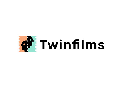 TwinFilms branding entertainment films geometric logo logodesign modern mvies twins