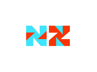 NZ bold design geometric letter logo logodesign modern n z