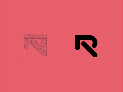 R concept bold geometric letter logo logodesign modern technology