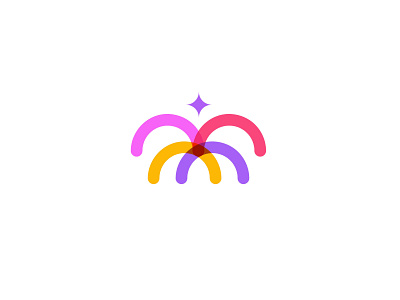 Fireworks concept firworks geometric logo logodesign mobile app modern simple social app