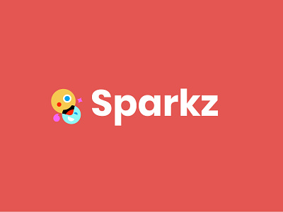 Sparkz design fun geometric logo logodesign modern playful social app