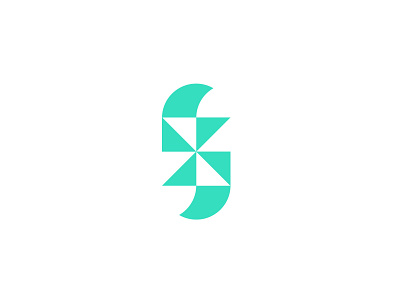 Abstract concept 2 bold flat geometric logo logodesign modern