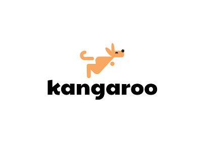 kangaroo animal bold geometric kangaroo logo logodesign modern
