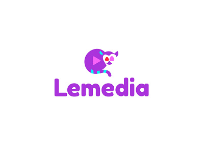 lemedia animal bold geometric lemur logo logodesign media modern