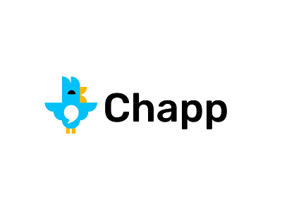 chapp animal bird design geometric logo logodesign mobile app modern social