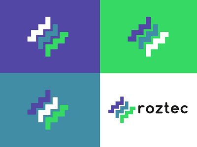 Roztec bold data geometric logo logodesign modern simple technology