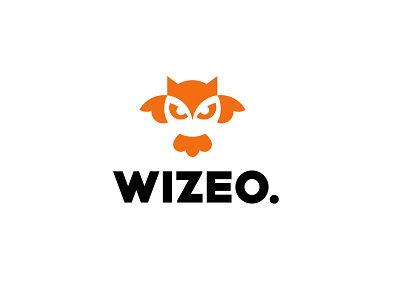 wizeo animal bird bold design geometric logo logodesign modern owl