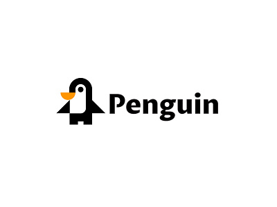 Penguin animal bold design geometric logo logodesign modern