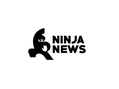 ninja news bold geometric logo logodesign modern news ninja simple