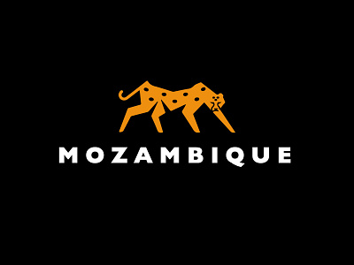 mozambique animal bold cheetah geometric logo logodesign modern