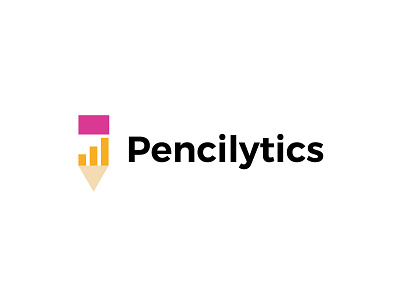 Pencilytics/Data analytics bold data geometric logo logodesign modern pencil simple