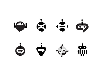 Robot / Chat concepts bold branding chat geometric logo logodesign modern robot simple sports