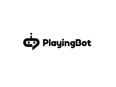 PlayingBot bold branding chat geometric logo logodesign modern robot simple