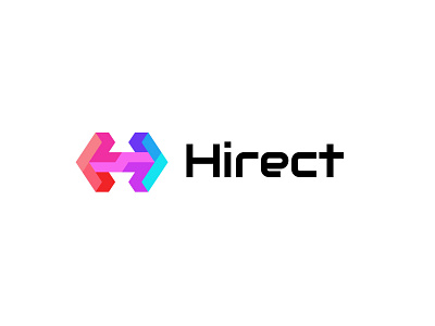 Hirect bold branding colorful creative design geometric logo logodesign marketing modern staffing