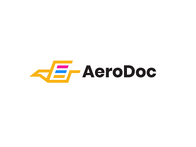 AeroDoc bird bold branding document geometric logo logodesign mail modern