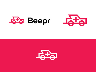 Beepr bold branding car emergency geometric home logo logodesign medical modern simple