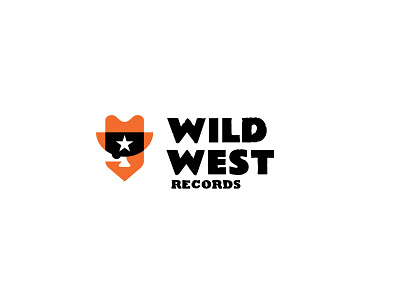 Wild West Records bold branding country cowboy geometric logo logodesign modern music records