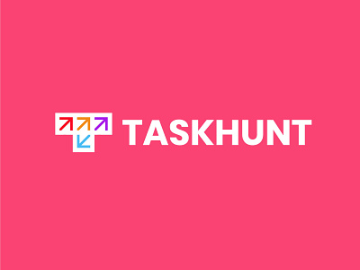 TaskHunt 2 arrows bold branding design geometric letter t logo logodesign modern
