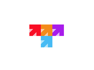 Letter T + arrows 2 arrows bold branding geometric letter t logo logodesign modern