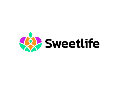 SweetLife bold colorful design fruit geometric life logo logodesign modern person simple sweet