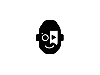 Live Stream + Face bold face geometric livestream logo logodesign modern playbutton smiling video