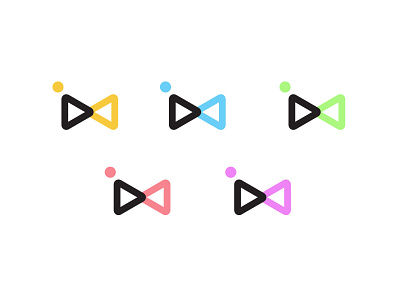 Bowtie + Play button+ Live icon bold bowtie branding design geometric live icon logo logodesign modern play button