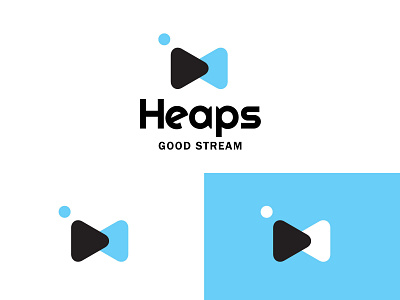 Heaps Good Stream bold bowtie branding geometric live logo logodesign media modern play button