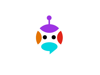 robot / chat bold branding chat design geometric logo logodesign modern robot simple