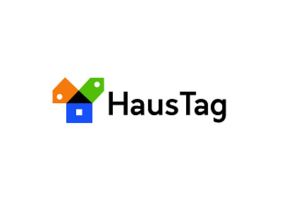 HausTag bold branding geometric house logo logodesign modern price real estate simple tag