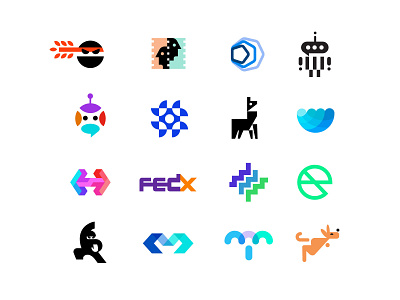 LogoLounge 13 submissions 13 animals bold geometric letter logo logodesign logolounge modern technology travel
