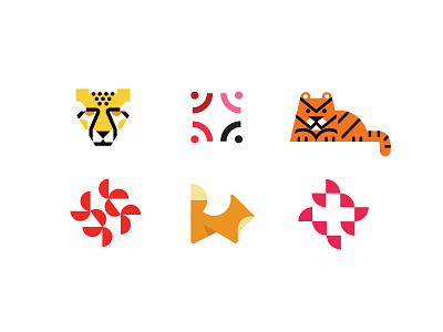 Pt.2 LogoLounge 13 submissions abstract animal bold cheeta design fox geometric logo logodesign modern simple tiger