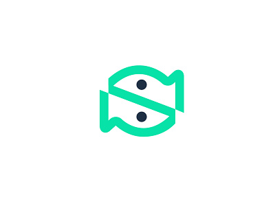S + Fish bold design fish geometric letter s logo logodesign modern technology