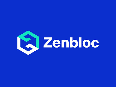 ZenBloc blockchain bold branding design geometric logo logodesign modern