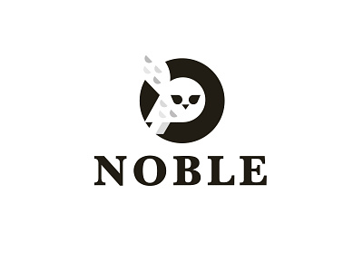 Noble animal bird bold geometric logo logodesign mobile app modern negative space owl