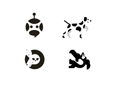 Negative space logos animal bold geometric gorilla logo logodesign mobile app modern owl robot software