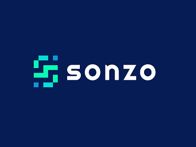 Sonzo analytics bold data geometric logo logodesign modern