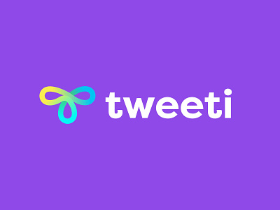 Tweeti abstract geometric letter t logo logodesign mobile modern social