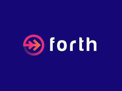 Forth arrow bold digital consultancy geometric logo logodesign modern simple