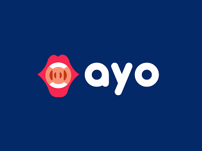Ayo audio bold design geometric logo logodesign mobile modern mouth speaking