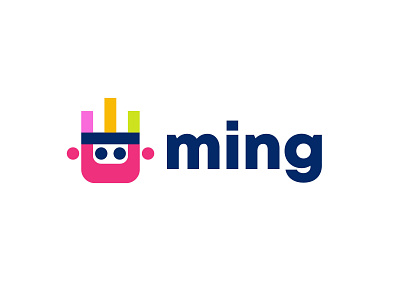 Ming #2 analytics bold crown data geometric logo logodesign modern robot